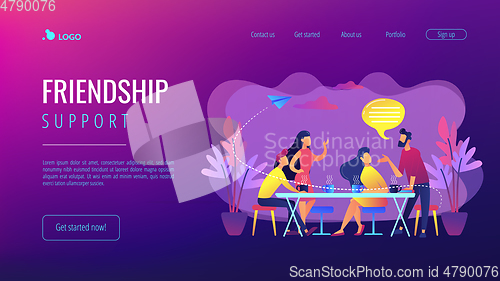 Image of Friends meeting concept landing page.