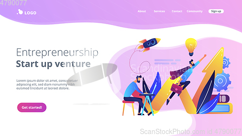 Image of Start up launch concept landing page.