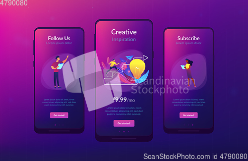 Image of Creative inspiration app interface template.