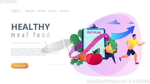 Image of Weight loss diet concept landing page.