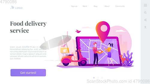 Image of Food delivery service landing page template.