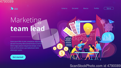 Image of Digital marketing team concept landing page.