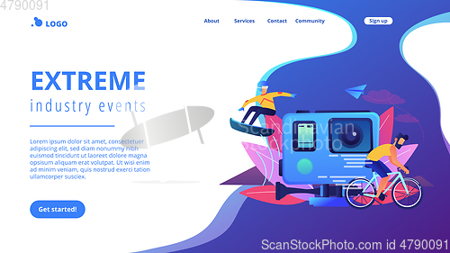 Image of Extreme tourism concept landing page.