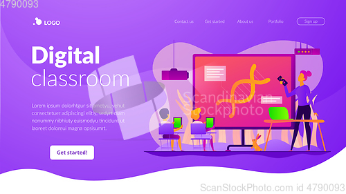 Image of Digital classroom landing page template.