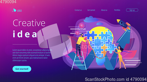 Image of Creative idea concept landing page.
