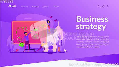 Image of Business strategy landing page template.