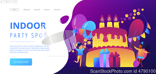 Image of Kids birthday concept landing page.