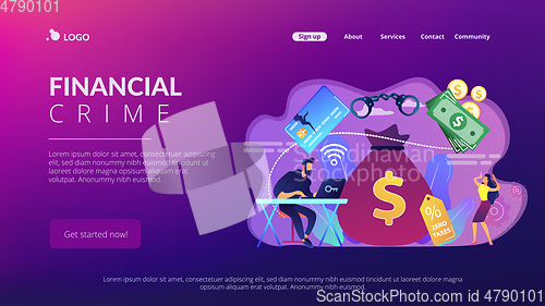 Image of Financial crimes concept landing page.