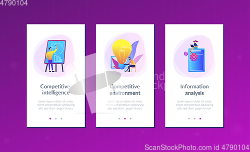 Image of Competitive intelligence app interface template.