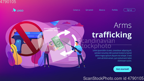 Image of Arms trafficking concept landing page.