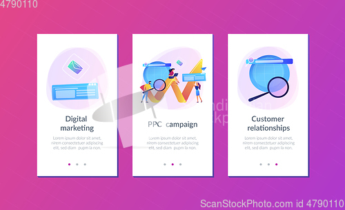 Image of Digital marketing app interface template.