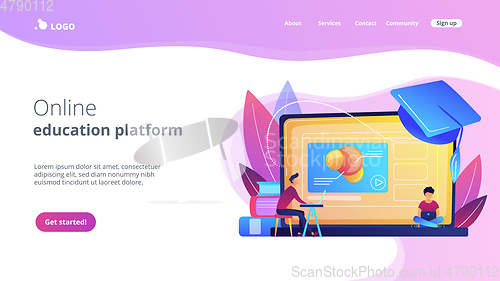 Image of Online education platform concept landing page.