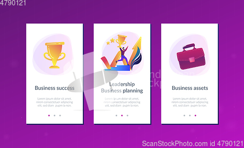 Image of Business success app interface template.