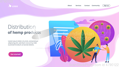 Image of Distribution of hemp products concept landing page.