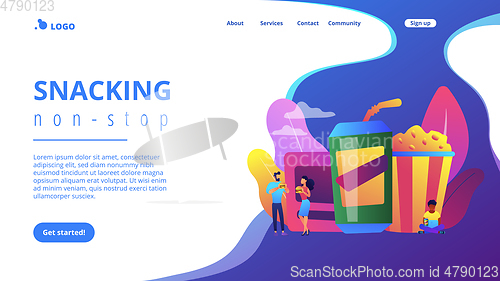 Image of Snacking non-stop concept landing page.