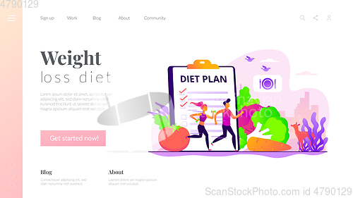 Image of Weight loss diet landing page template.