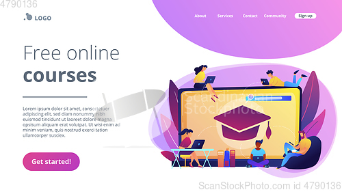 Image of Online courses concept landing page.