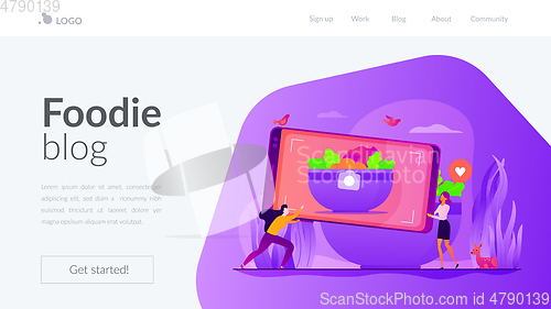 Image of Food blogging landing page template.