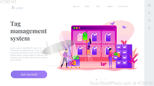 Image of Tag management landing page template.