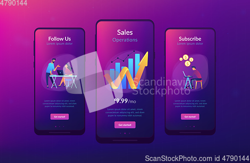 Image of Sales growth app interface template.