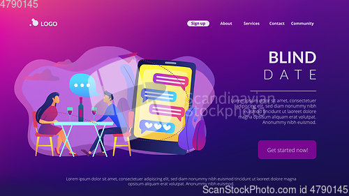 Image of Blind date concept landing page.