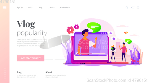 Image of Vlog landing page template