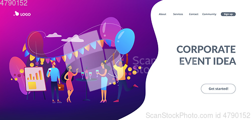Image of Corporate party concept landing page.