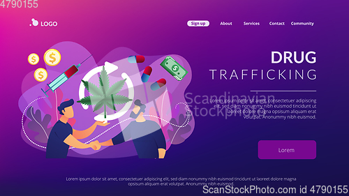 Image of Drug trafficking concept landing page.