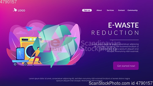 Image of E-waste reduction concept landing page.