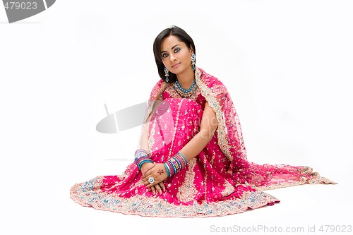 Image of Beautiful Bangali bride sitting