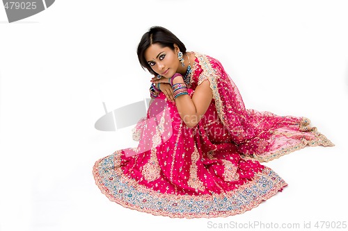 Image of Beautiful Bangali bride sitting