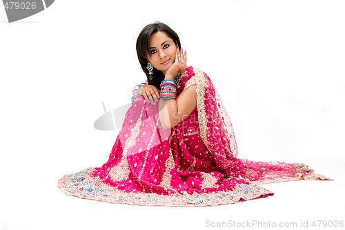 Image of Beautiful Bangali bride sitting