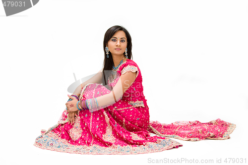 Image of Beautiful Bangali bride sitting