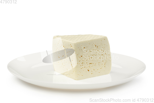 Image of Delicious cheese close up isolated on white studio background