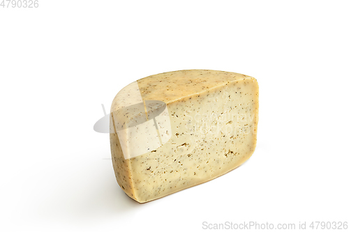 Image of Delicious cheese close up isolated on white studio background