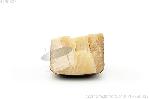 Image of Delicious cheese close up isolated on white studio background