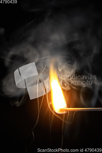 Image of match flame dark background