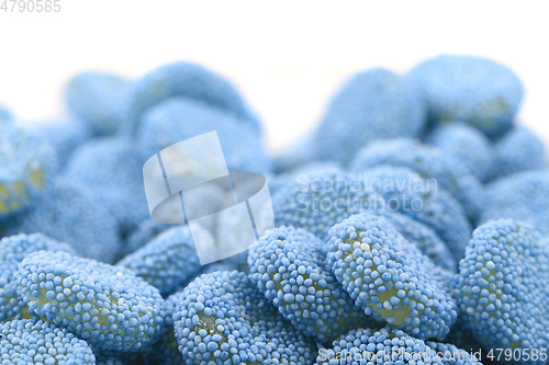 Image of blue jelly gumdrop sweet background