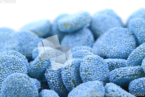 Image of blue jelly gumdrop sweet background