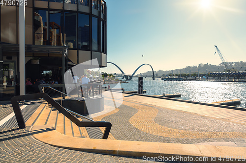 Image of Elizabeth Quay Bridge at Perth Western Australia