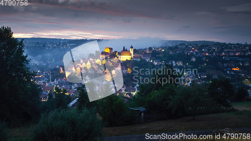 Image of view to Altensteig Germany by night