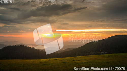 Image of sunset landscape scenery near Kniebis Germany