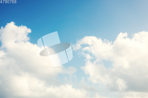 Image of sunny blue sky cloud background