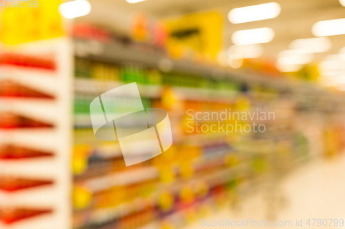 Image of Supermarket blur background with bokeh