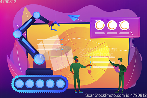 Image of Military robotics concept vector illustration.