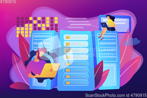 Image of Big data storage concept vector illustration.