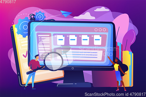Image of Document management soft concept vector illustration.