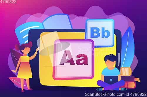 Image of Kids digital content concept vector illustration.