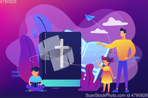 Image of Religious summer camp concept vector illustration.