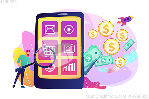 Image of App monetization concept vector illustration.